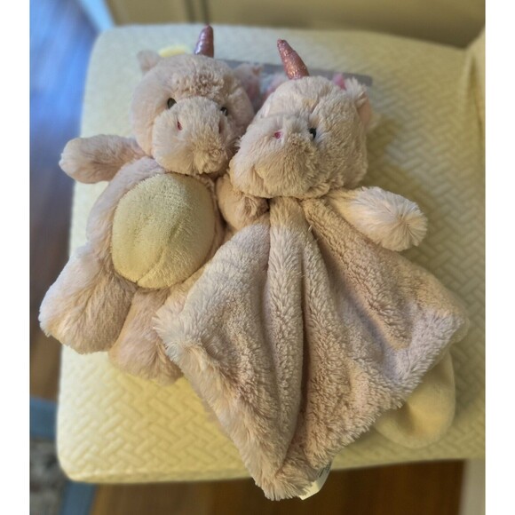 KELLY BABY 2PC TOY & SECURITY BLANKET SET PINK UNICORN PLUSH TOY & LOVEY NWT - Picture 6 of 10